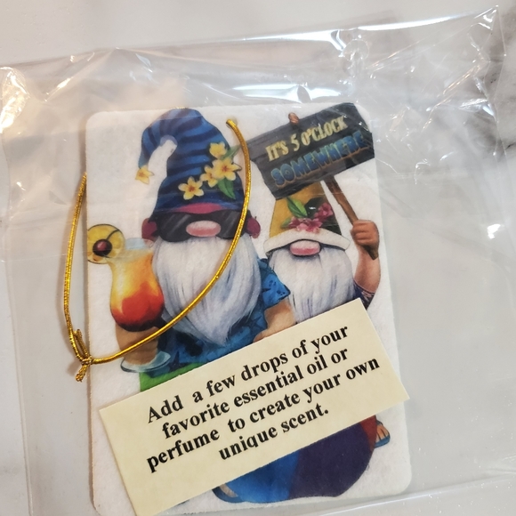 Beach Gnomes It's 5 O'Clock Somewhere  Car Air Freshener - Picture 3 of 4